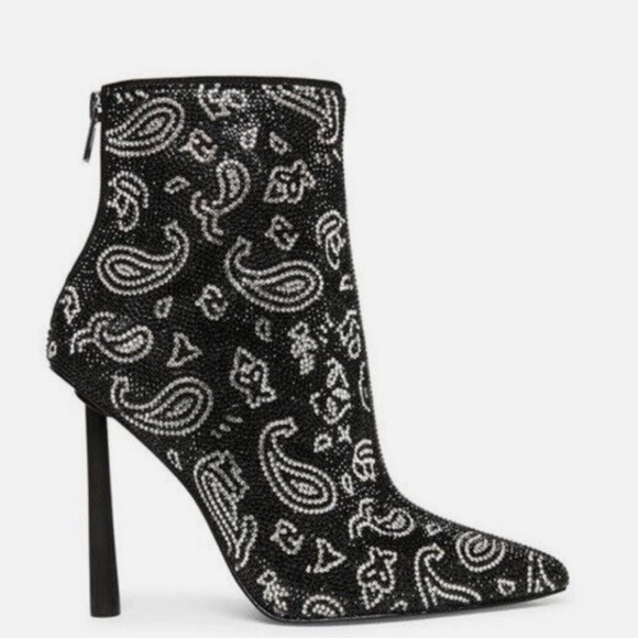 Steve Madden Embellished Paisley Print Booties - Picture 1 of 6